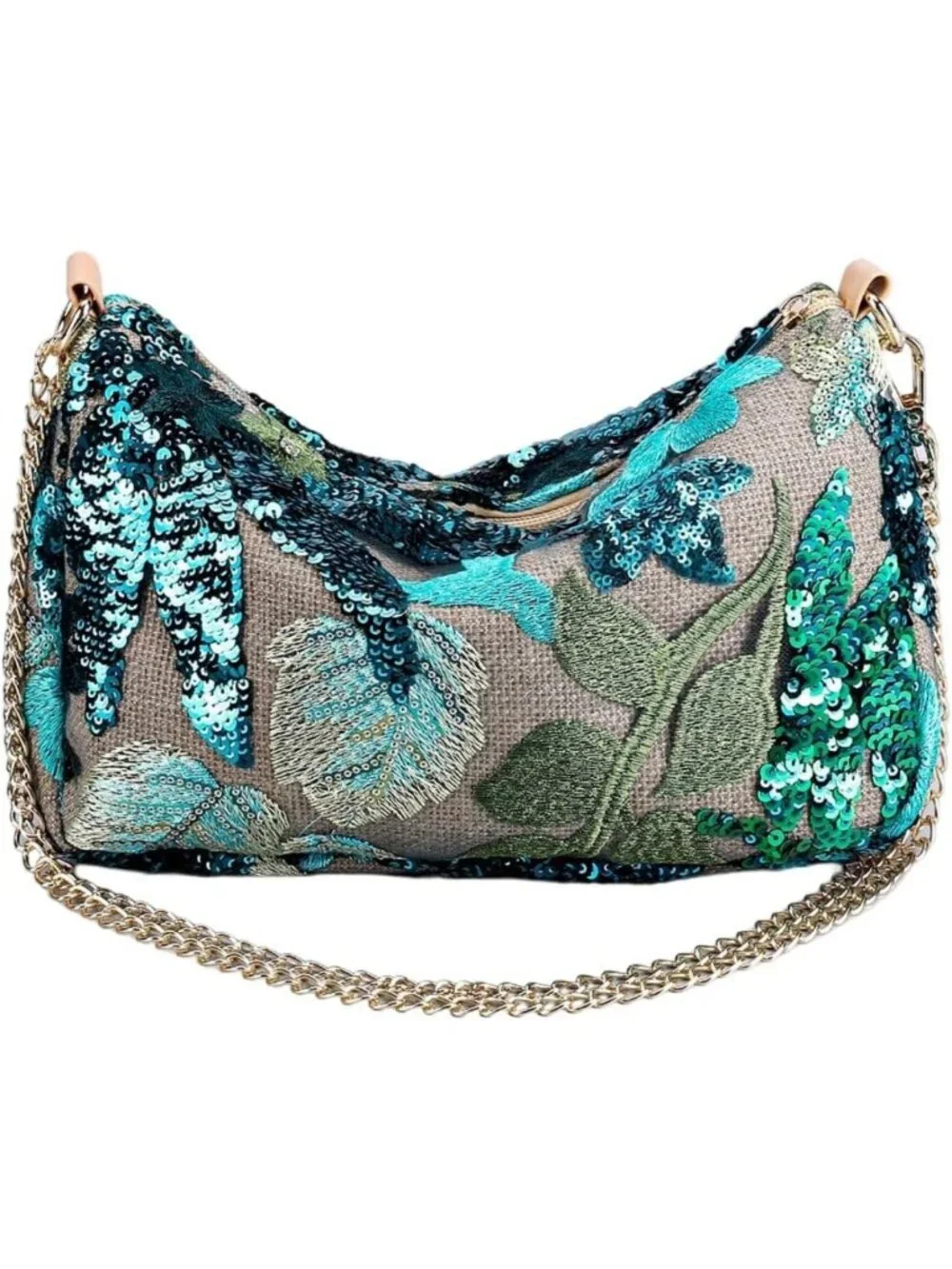 Floral Embroidered Beaded Clutch Purse for Weddings & Special Events
